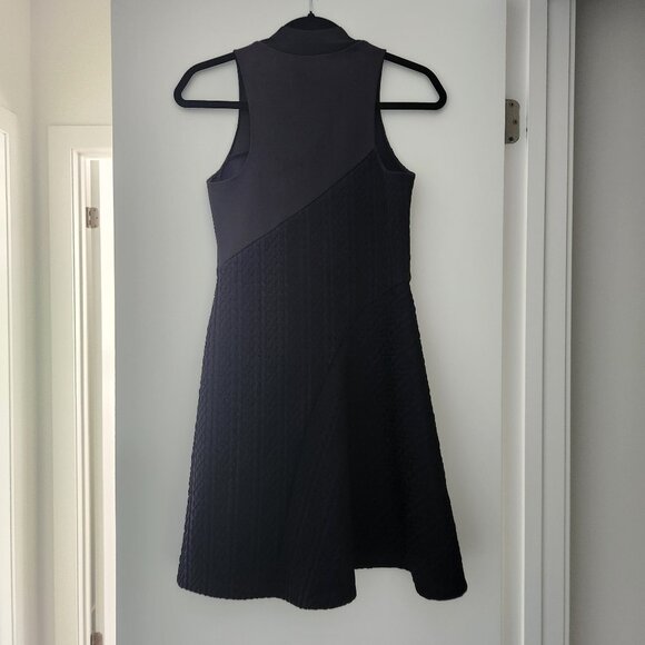 3.1 Phillip Lim Black & Navy Fit & Flare Mini Cable Jacquard Dress - Picture 3 of 4